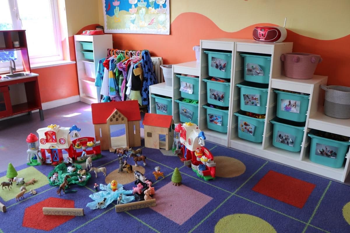 Toy farm play setup in Hazlemere nursery room